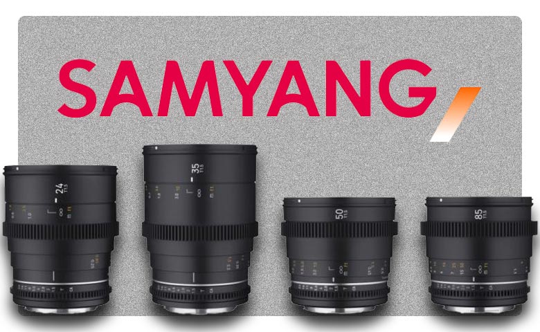 Samyang T1.5 de 24mm, 35mm, 50mm e 85mm Gama de lentes MK2 VDSLR Cine