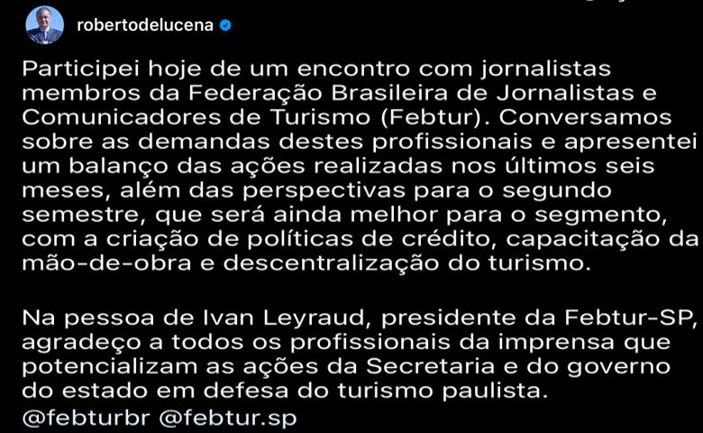 Café de Trabalho na SETUR com Roberto Lucena